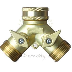 Darlac Hosepipe 2 Way Brass Y Connector Manifold Tap